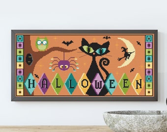 Halloween Marquee - PDF digital Cross Stitch pattern S007