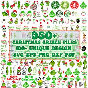 950+ Files The Grinch Bundle, 190+ UNIQUE DESIGN, Grinch Christmas Svg, Grinch Clipart Files, Files for Cricut & Silhouette Digital File