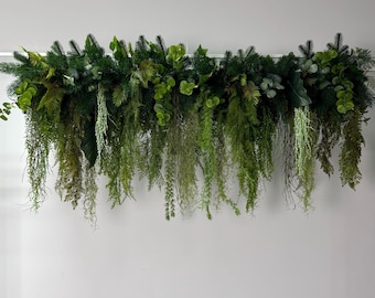 Greenery garland, faux fern eucalyptus decor, wedding arch swag, real touch garland, silk greenery arrangement, garland backdrop