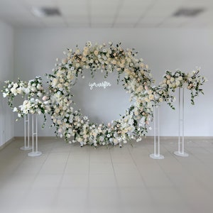 Weisse Pfirsich grüne Hochzeitsblumen, rosa Blume Swag, Hochzeit Bogen Blumen, Tischdekoration, Zeremonie Blumen, Bühnen Dekor