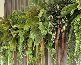 Fake greenery garland, wedding hanging greenery decoration, greenery backdrop, outdoor summer garland, front shop garland