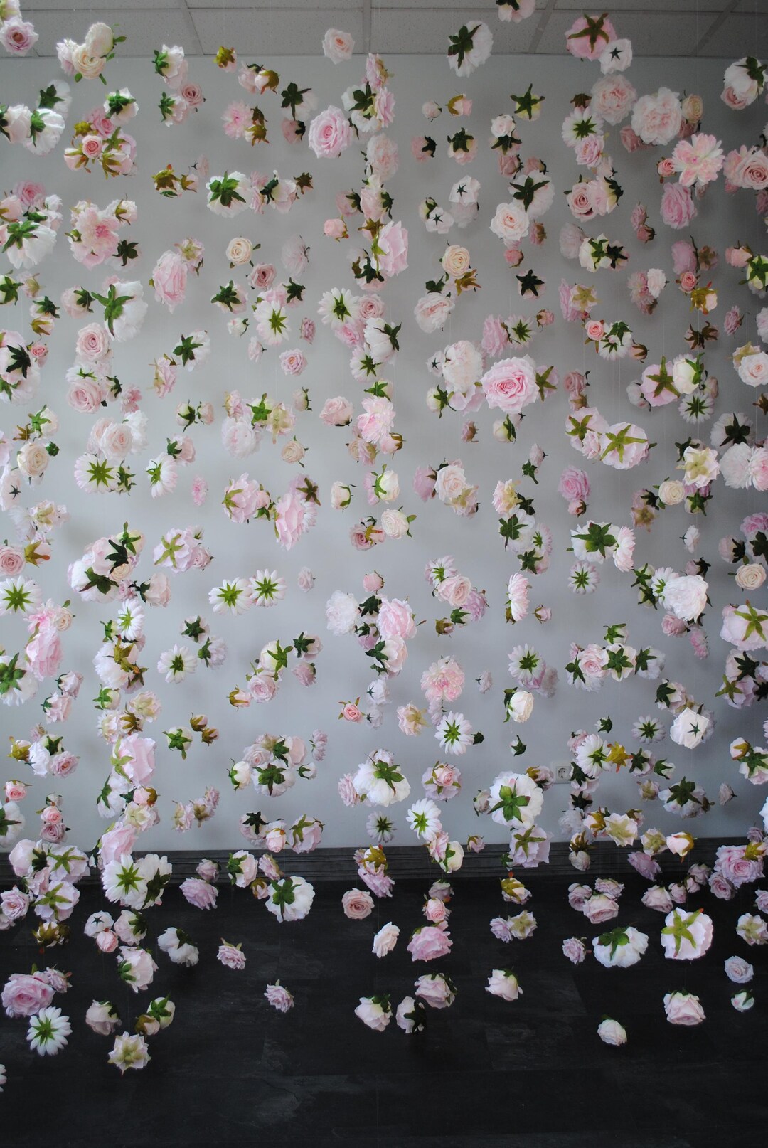 Pink Roses Hanging Flowers, Photo Backdrop, Wedding Ceremony, Roses ...