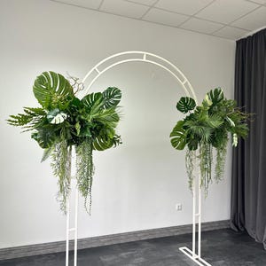 Real Touch Greenery Arch Arrangement, Monstera and Palm Leave Swag ...