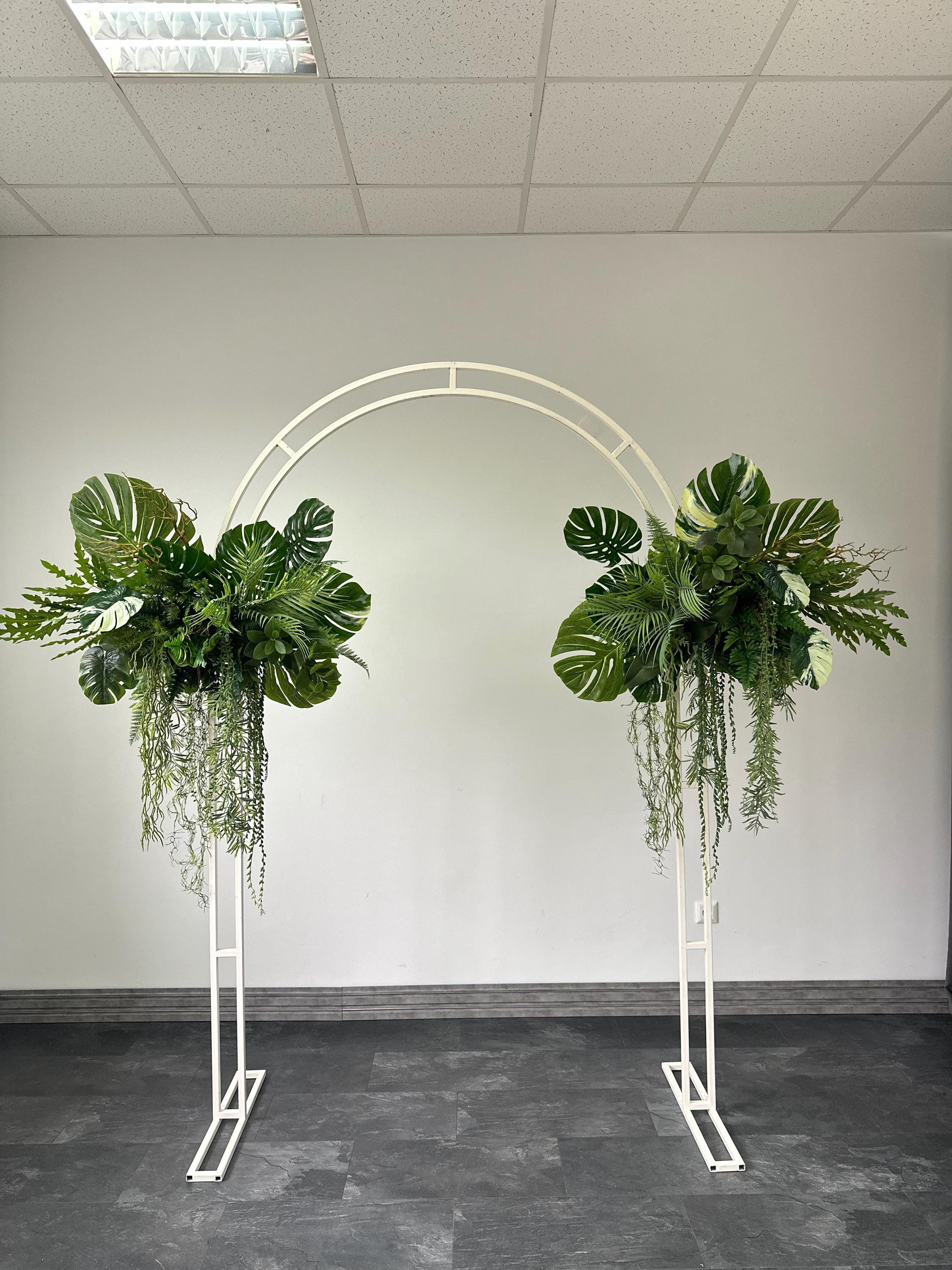 Real Touch Greenery Arch Arrangement, Monstera and Palm Leave Swag ...