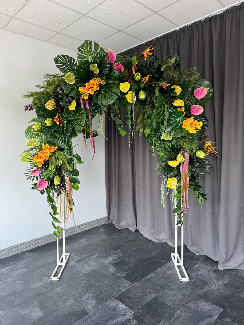 Fern Tropical Greenery, Tropical Leaves and Flower Arch, Hawaiian ...