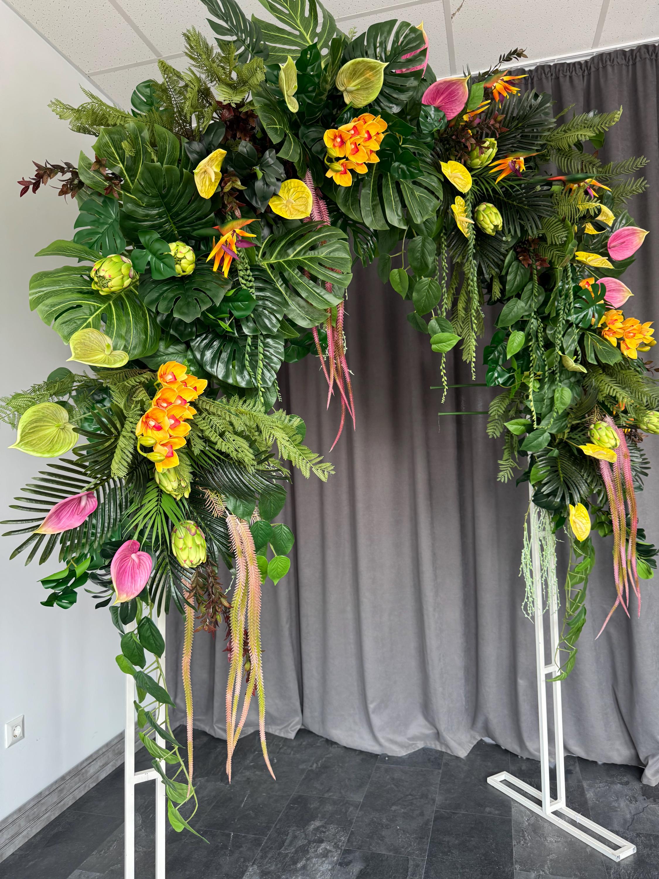 Fern Tropical Greenery, Tropical Leaves and Flower Arch, Hawaiian ...