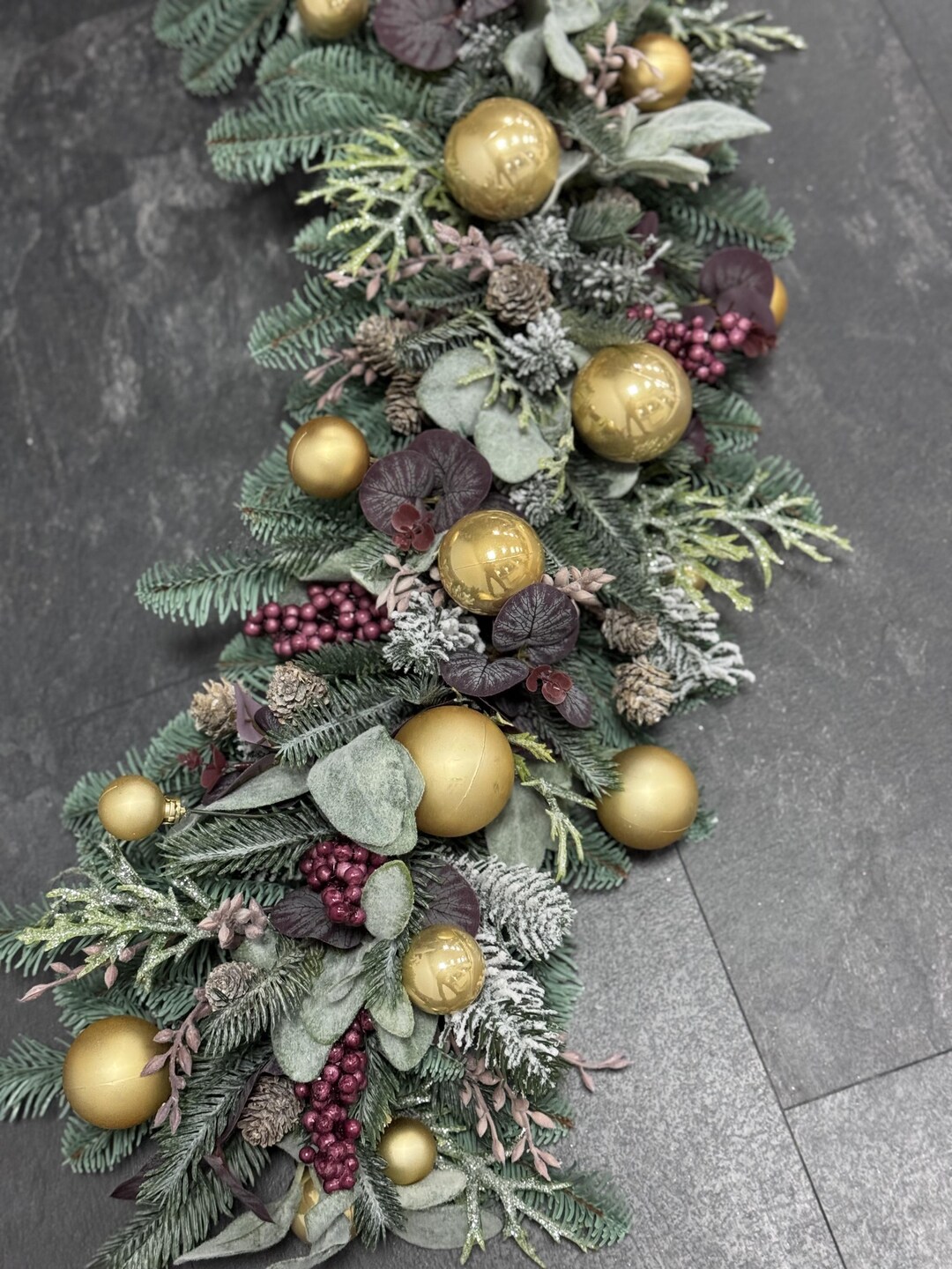 Christmas Greenery Table Runner, Lush Staircase Garland, Holiday Mantel ...