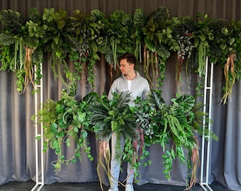 Artificial greenery garland for restaurant, faux fern wedding arch, greenery arrangement, shop front garland, real touch garland