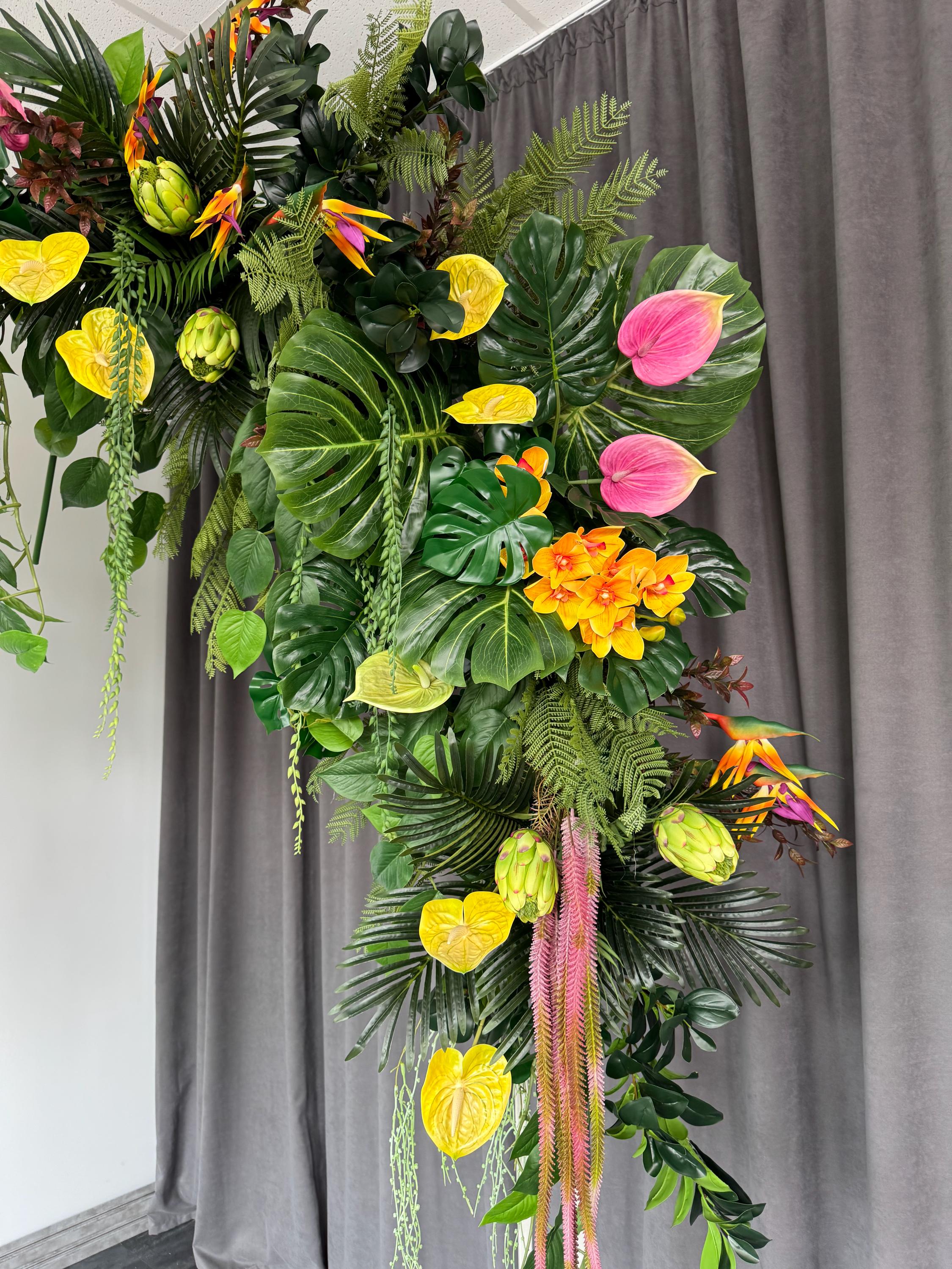 Fern Tropical Greenery, Tropical Leaves and Flower Arch, Hawaiian ...
