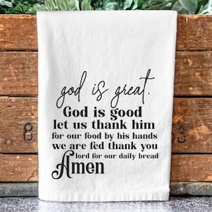 Christian Tea Towel, Faith Kitchen Towel, Prayer Inspirational Home Decor, Religious Tea Towel, Christian Dish Towel