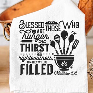 Christian Bible Verse Tea Towel: Religious Kitchen Decor