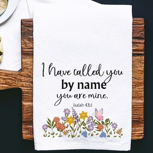 Christian Tea Towel, Bible Verse Christian Kitchen Towel, Religious Dish Cloth, Inspirational Home Decor, Biblical Quote Hand Towel