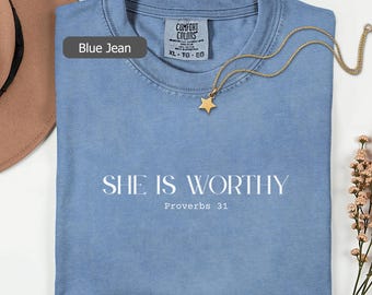 Proverbs 31 Christian T-Shirt: Comfort Colors Bible Verse Tee