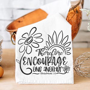 Tea Towel, Bible Verse Kitchen Towel, Flour Sack Towel, Religious Dish Cloth, Home Decor, Christian Gift, Kitchen Decor Scripture Dish Towel