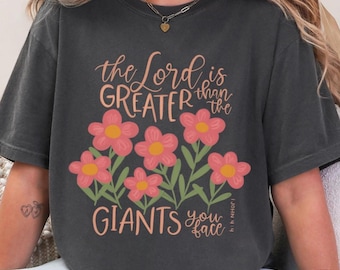 Floral Bible Verse Comfort Colors T-Shirt: Christian Scripture Tee