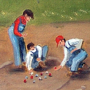 Boys Shooting Marbles Art Print, Americana Folk Art by Arie Taylor bild 9