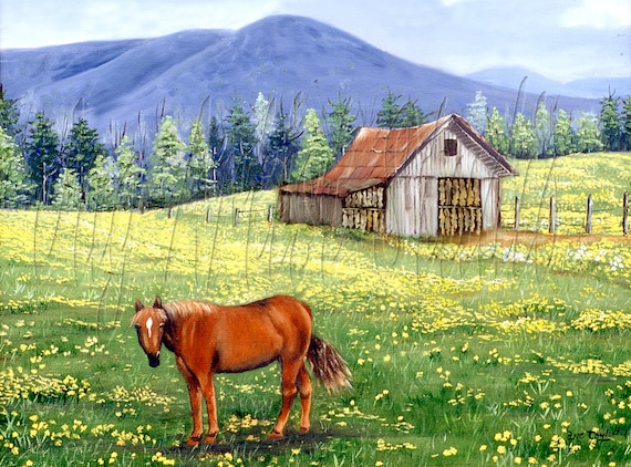 tobacco barn paintings in North Carolina. Farming Artwork, Rusty Rural Home Decor, Country Shed This stunning Mail Pouch Tobacco barn image blends perfectly with our unique solid wood substrate Tobacco Barn Landscape Print: North