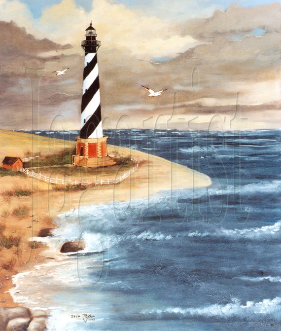Cape Hatteras Lighthouse Seascape Print: North Carolina Coastal Art