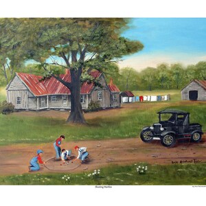 Boys Shooting Marbles Art Print, Americana Folk Art by Arie Taylor bild 10