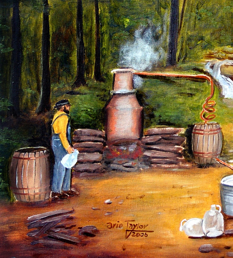 Southern Primitive Folk Art Moonshiners Moonshine Still North Etsy