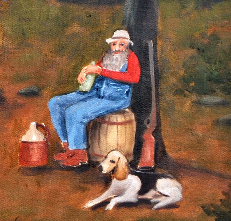 Popcorn Sutton Americana Folk Art Original Painting Prints Etsy