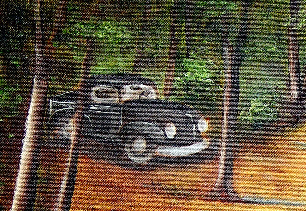 Landscape Moonshiners making liquor at moonshine still of North