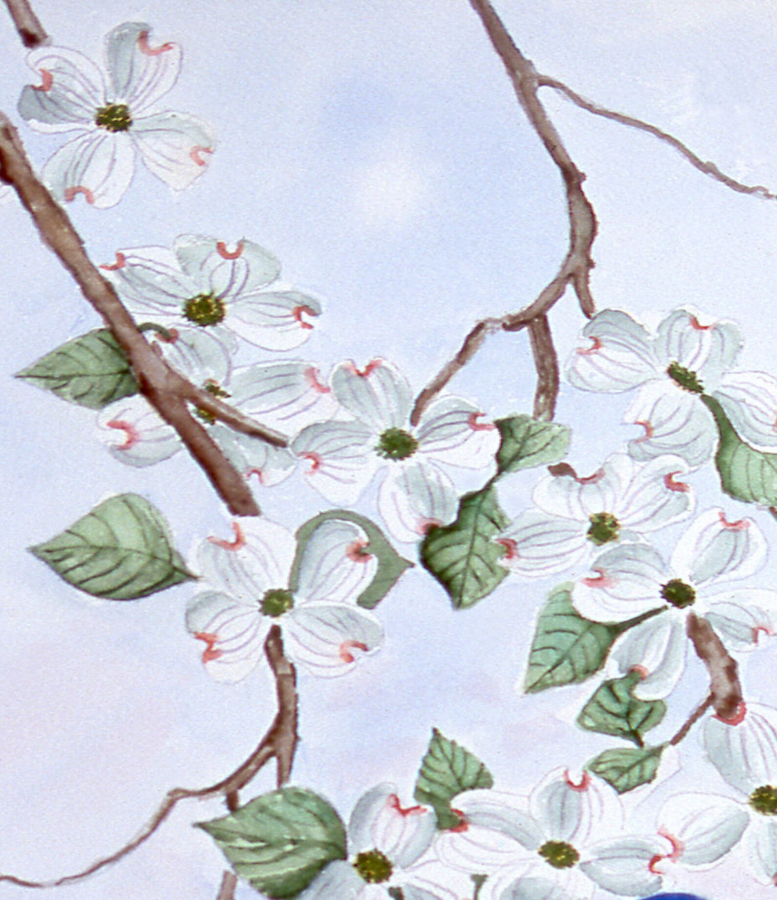 Bluebird Wall Decor Original Art Watercolor Print Dogwood Etsy