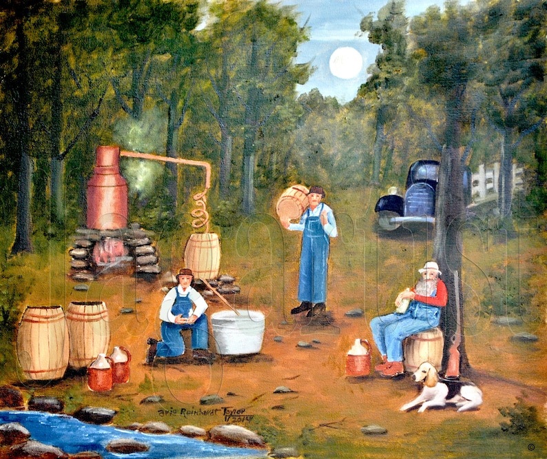 Popcorn Sutton Americana Folk Art Original Painting Prints Etsy
