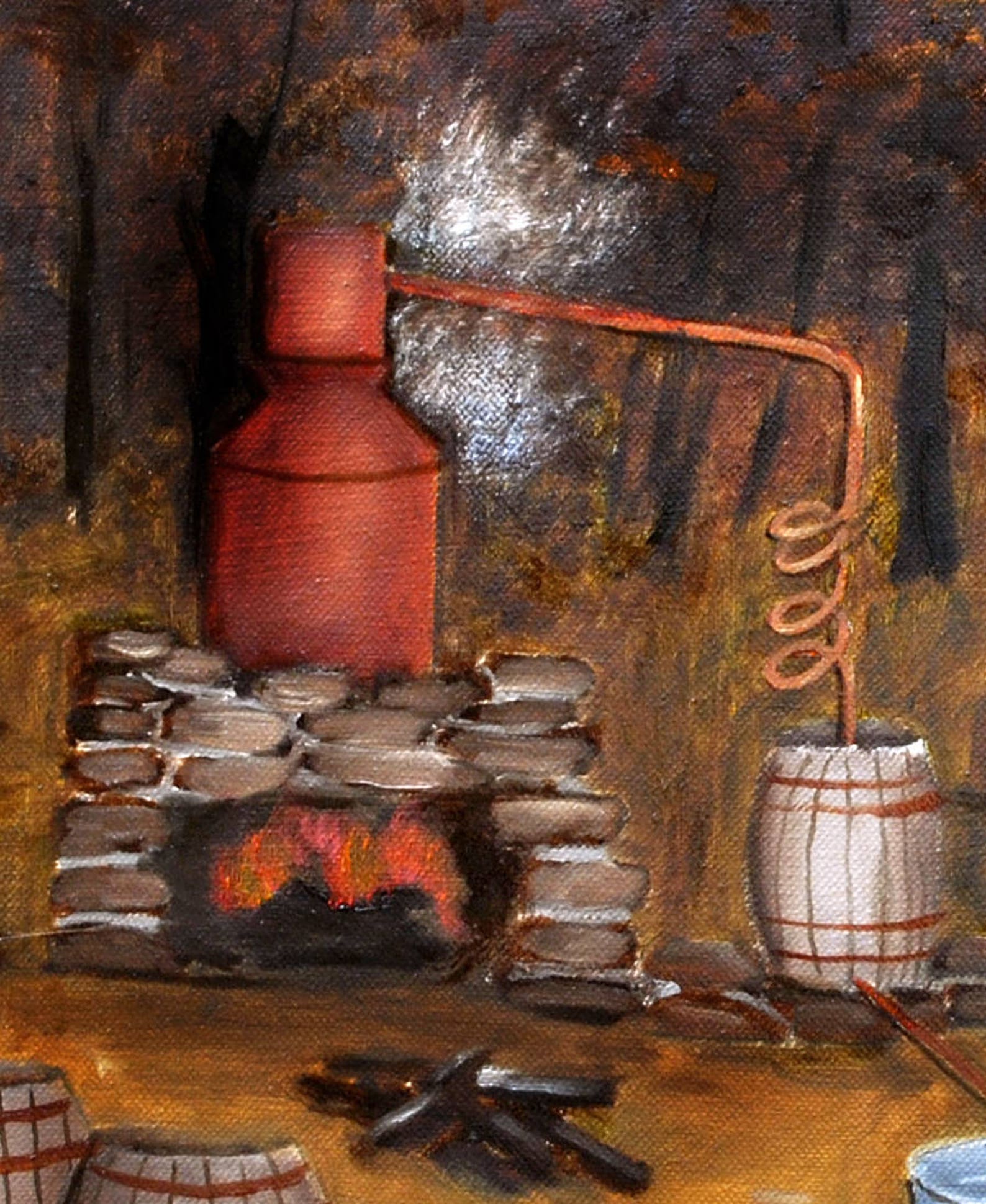 Primitive Folk Art Moonshine Still Prints Autumn Liquor Still | Etsy