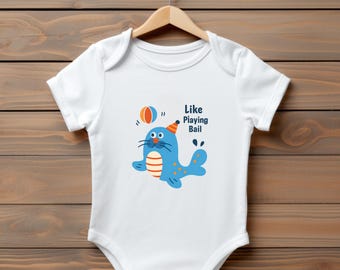 Mono de bebé con estampado de foca / Body para niño pequeño / Conjunto divertido con estampado de animales