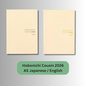 Hobonichi Techo 2026 Libro per cugini in inglese/giapponese formato A5/giornaliero