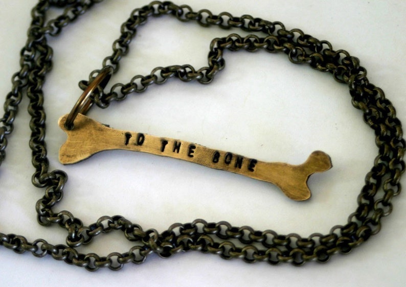 Brass Femur Bone Necklace for Halloween Personalized E0311 image 4