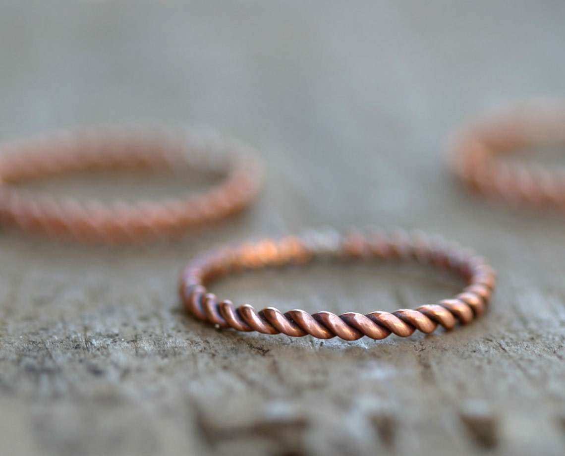 Twisted Copper Stacking Rings (E0266) - Etsy