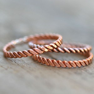 Twisted copper stacking rings E0266 image 4