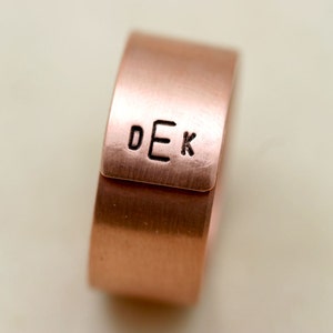 Mens Wedding Ring Copper Initials (E0217) - Etsy