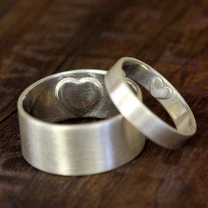 Secret Heart wedding ring set E0307 image 1