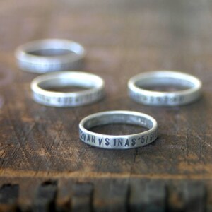Custom stamped sterling silver band ring E0190 image 3