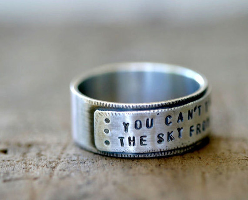 Sterling Silver Personalized Mens Ring Band E0260 image 1