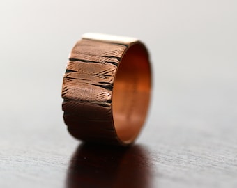 Tree Bark Copper Ring (E0333)