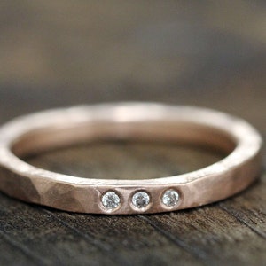 Wedding Band 14k gold diamond wedding band E0299 image 1