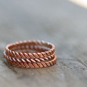 Twisted copper stacking rings E0266 image 2