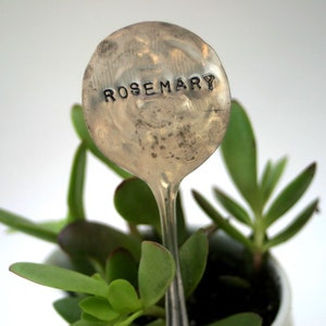 Rosemary Vintage Silverware Garden Marker Plant Stake E0246 image 1