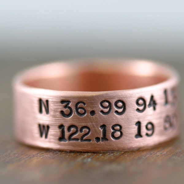 Personalized Copper Ring (E0230) // gifts for him // gifts for her// wedding ring // anniversary gifts