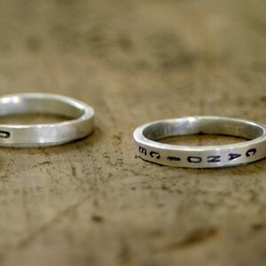 Personalized Sterling Silver Stamped Stacking Ring E0243 image 2