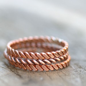 Twisted copper stacking rings E0266 image 1