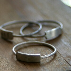 Custom Hand Stamped Silver Name Ring E0185 image 4