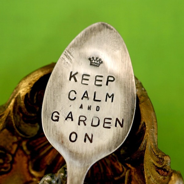 Keep Calm Spoon Plant Garden Marker (E0203)