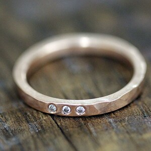 Wedding Band 14k gold diamond wedding band E0299 image 2