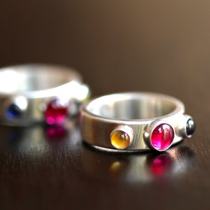 Personalized Three Birthstone Ring (E0346)