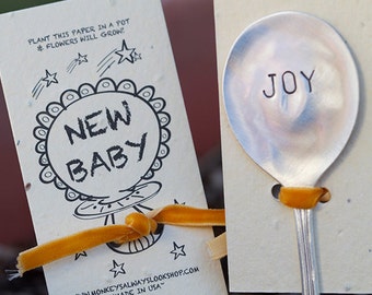 Neutral new baby wildflower kit plantable seed paper with  garden marker (E0388)